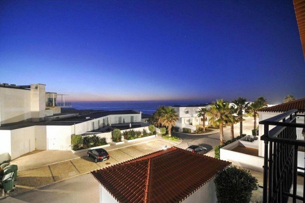 Dusk over the resort roofs