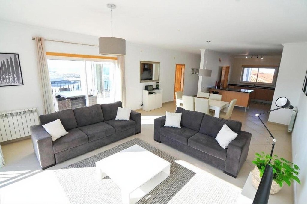 Large living room with dining area